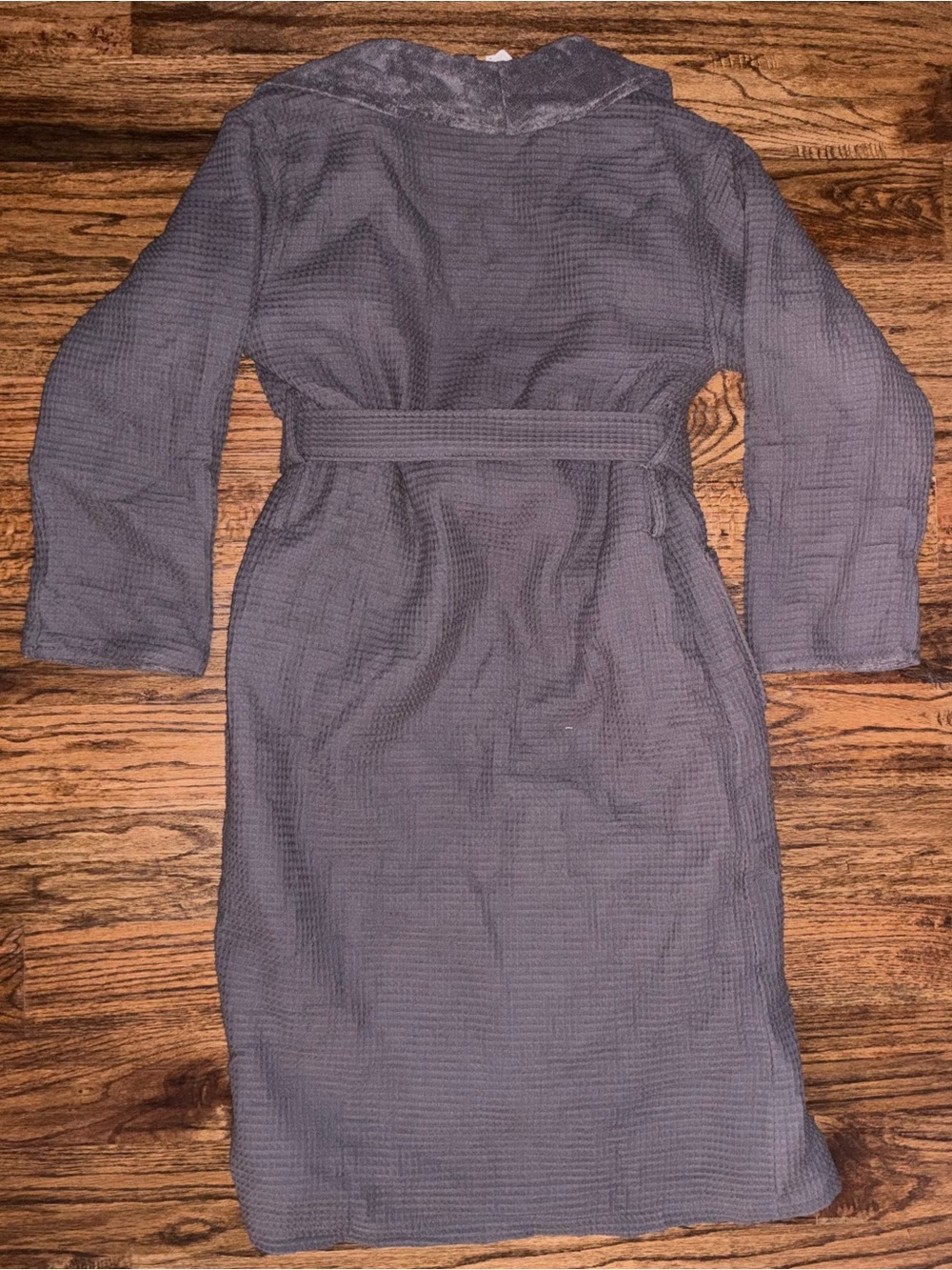 Pottery Barn Waffle Weave Resort Robe, charcoal dark gray, size small, NWT - Picture 6 of 6
